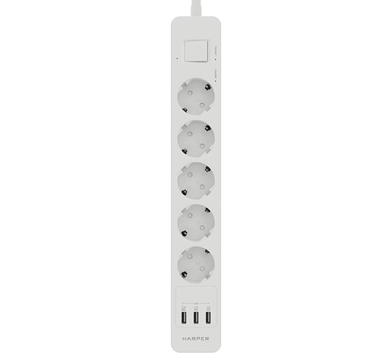 Изображение товара Удлинитель с USB зарядкой HARPER UCH-560 White H00003014