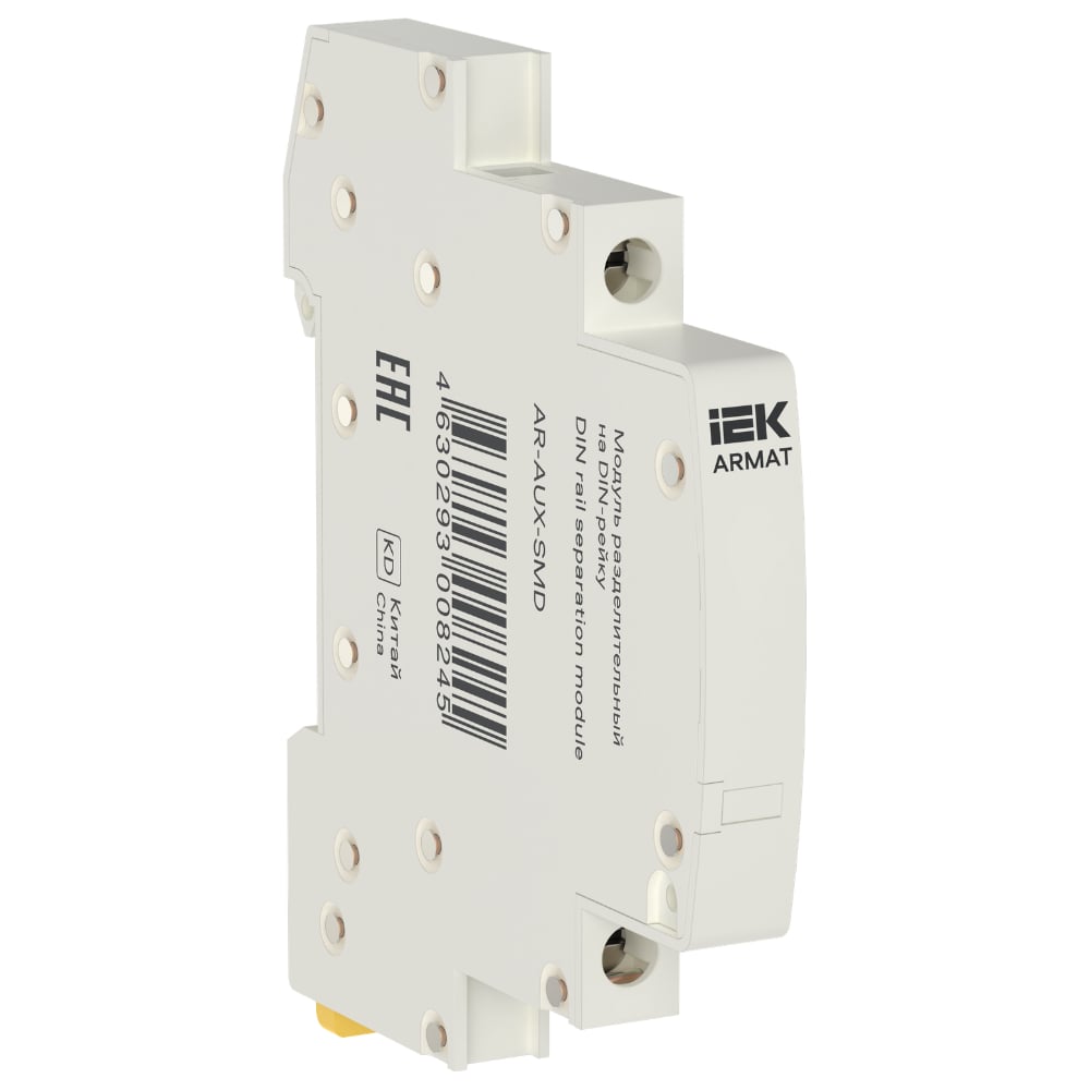 Изображение товара Модуль разделительный IEK ARMAT на DIN-рейку 9мм AR-AUX-SMD электроустройство