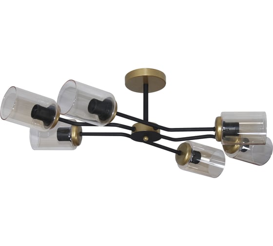 Изображение товара Светильник настольный ЭЛЕТЕХ Ирис 161 черн.муар.зол. (Плафон 8302) НПБ 01-6x60-126 Е27 _ИМ_ 1005405425