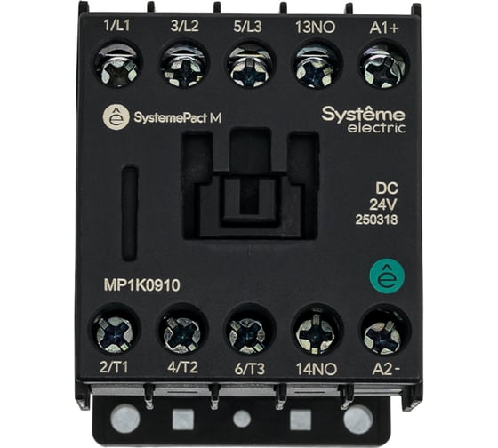 Изображение товара Контактор Systeme Electric MP1K 9A 1НО DC24V (ранее LP1K0910BD) MP1K0910BD