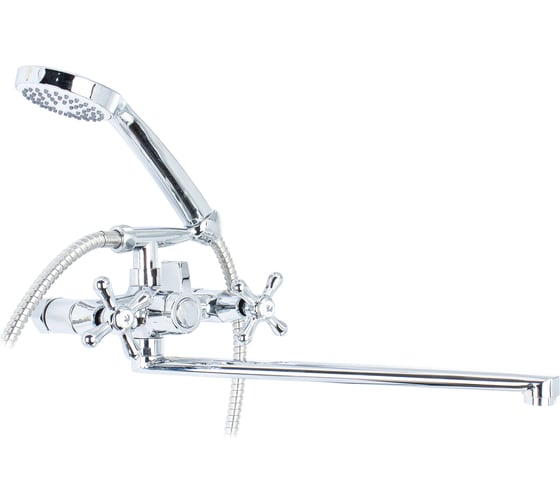 Изображение товара Смеситель для ванны Doron DВ 1303-35L, 1/2 керамика, хром, излив 350 мм, лейка 1 режим (1/10) 000280