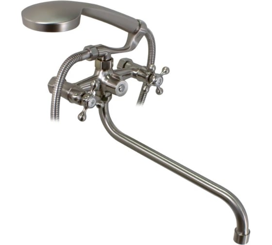 Изображение товара Смеситель для ванны Doron DВ 1313S-35S, 1/2 керамика, сатин, излив 350 мм, лейка 1 режим (1/10) 012004