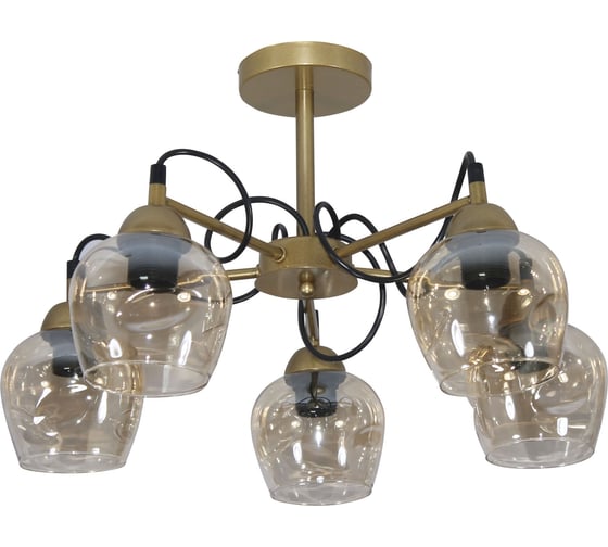 Изображение товара Светильник потолочный ЭЛЕТЕХ Мирра 151 зол. (Плафон 8268) НСБ 01-5x60-165 Е27 _ИМ_ 1005405272