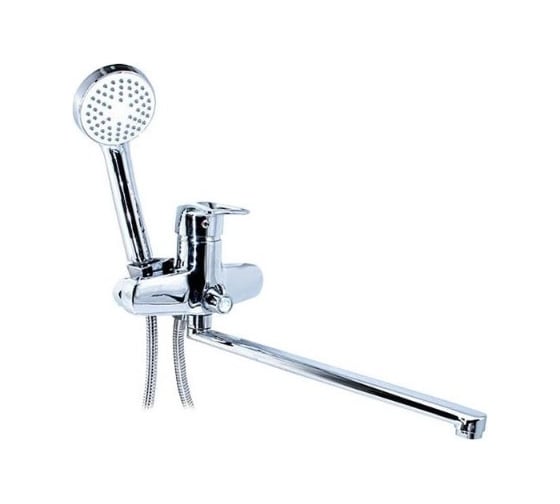 Изображение товара Смеситель для ванны Doron DВ 2121-35L, шаровый, хром, излив 350 мм, лейка 1 режим (1/10) 000287