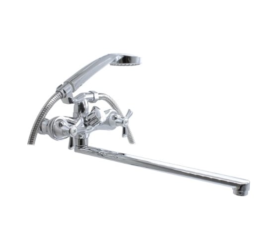 Изображение товара Смеситель для ванны Doron DВ 1307-35L, 1/2 керамика, хром, излив 350 мм, лейка 1 режим (1/10) 003363