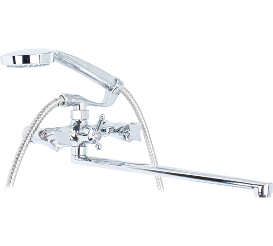 Изображение товара Смеситель для ванны Doron DВ 1101-35L, 1/2 керамика, хром, излив 350 мм, лейка 1 режим (1/10) 000269