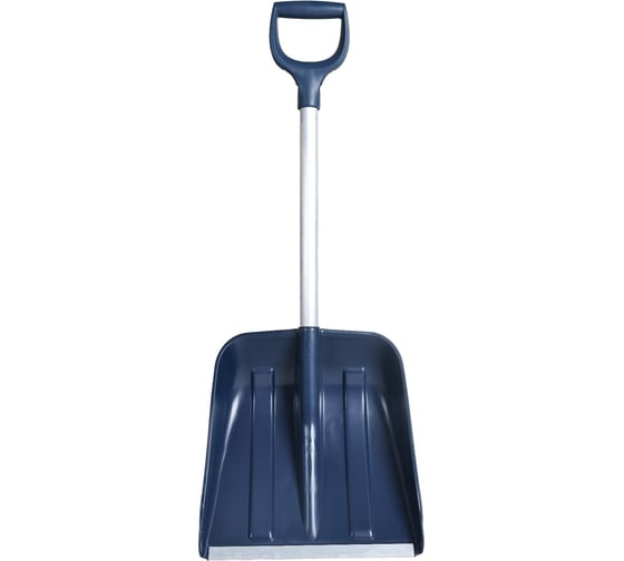 Изображение товара Компактная лопата для уборки снега Fachmann малая с алюминиевым черенком, D образной ручкой, al. планка, темно-синий 05.219