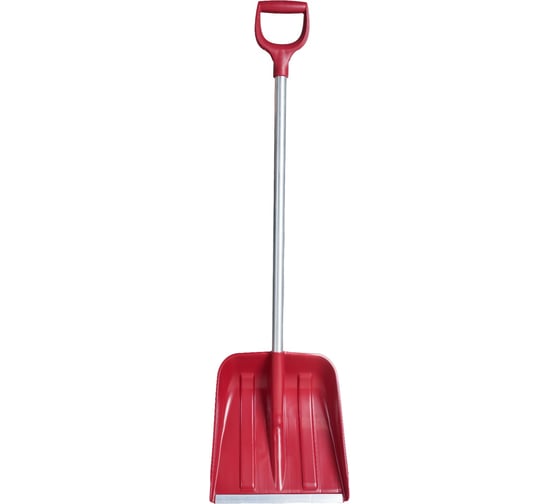 Изображение товара Лопата для уборки снега Fachmann малая с алюминиевым черенком, D образной ручкой, al. планка, бордовый 05.214