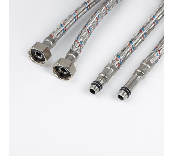 Изображение товара Гибкая подводка IDDIS F1/2xM10S, F1/2xM10L, SS304, латунь, 1.0 м, комплект 2 шт, 926CBS10ZP