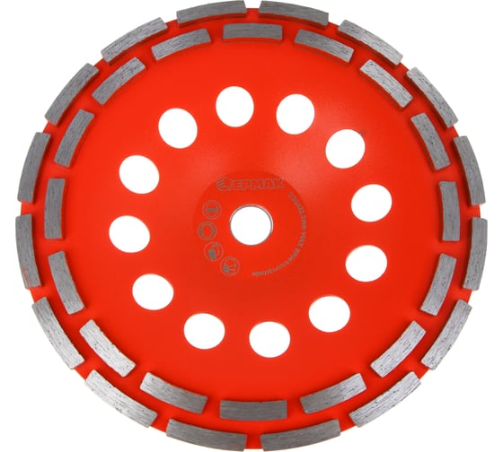 Изображение товара Чашка алмазная шлифовальная двухрядная ЕРМАК DOUBLE, 230мм 664-246