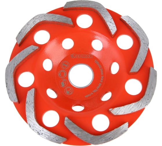 Изображение товара Чашка алмазная шлифовальная сегментная ЕРМАК BOOMERANG, 125 мм 664-247