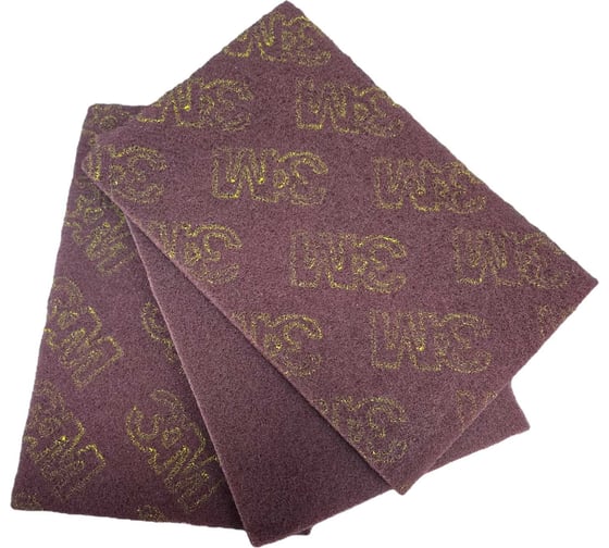 Изображение товара Лист шлифовальный 3М 7447 Scotch-Brite A VFN, бордовый, 152 мм х 230 мм (10 шт/уп) 7447