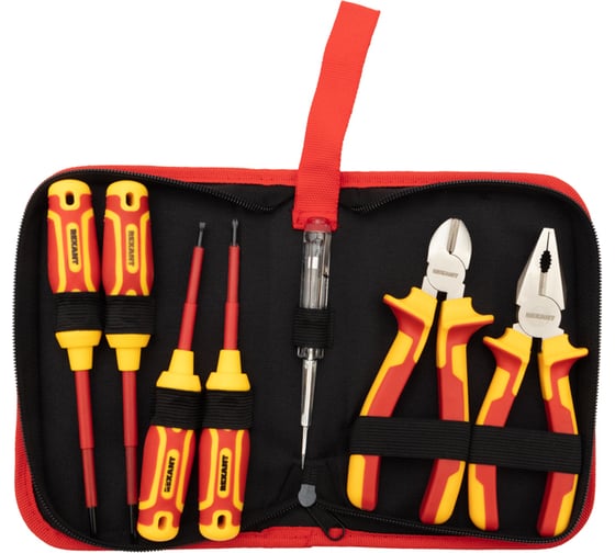 Изображение товара Набор диэлектрического инструмента REXANT RI-01, 7 предметов, до 1000 В, тканевый пенал 12-4691-3