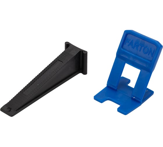 Изображение товара Система выравнивания плитки СВП REXANT зажим «Ворота» + клин 1.5 мм 40/40 шт/уп 89-0954