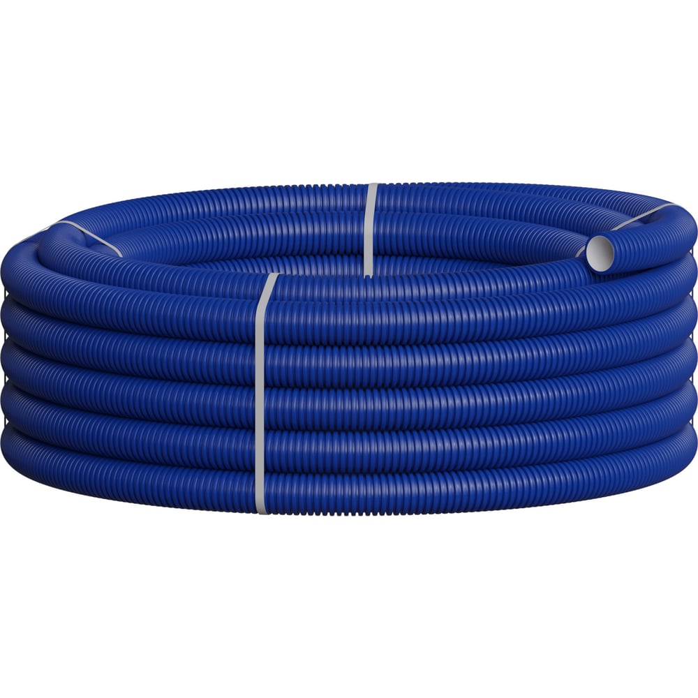 Изображение товара Гибкая двустенная вентиляционная труба Экопласт D90мм 50м синий