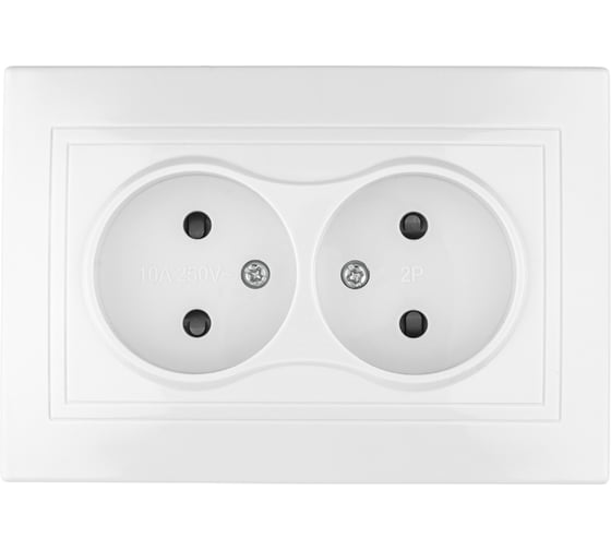 Изображение товара Розетка двойная TDM ELECTRIC 2П 10А 250В белая Таймыр, пром. упак. 200 шт. SQ1814-0513