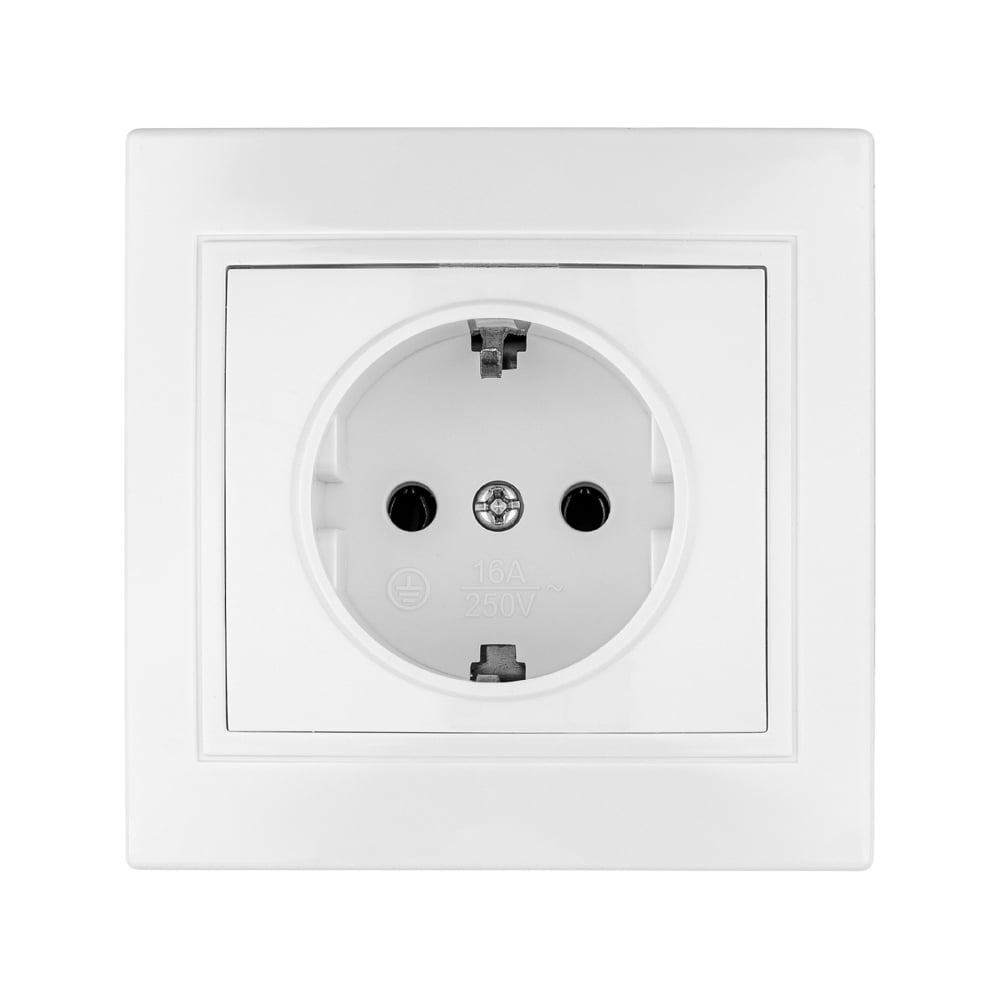 Изображение товара Розетка TDM ELECTRIC 2П+З 16А 250В Таймыр встраиваемая белая