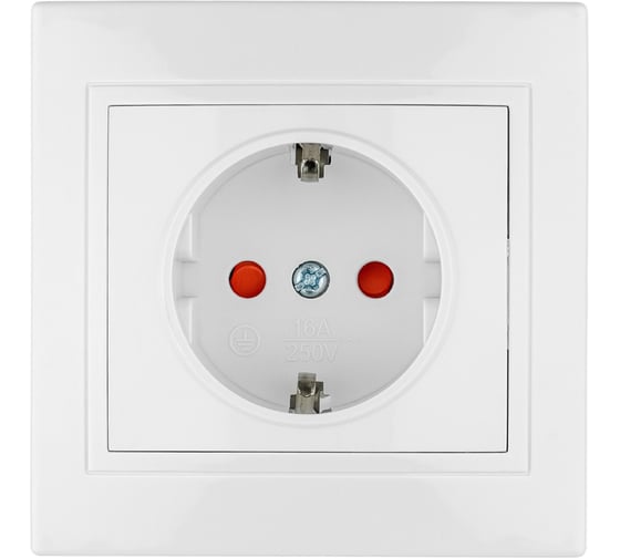 Изображение товара Розетка TDM ELECTRIC 2П+З с защ. шт. 16А 250В белая Таймыр, пром. упак. 200 шт. SQ1814-0516