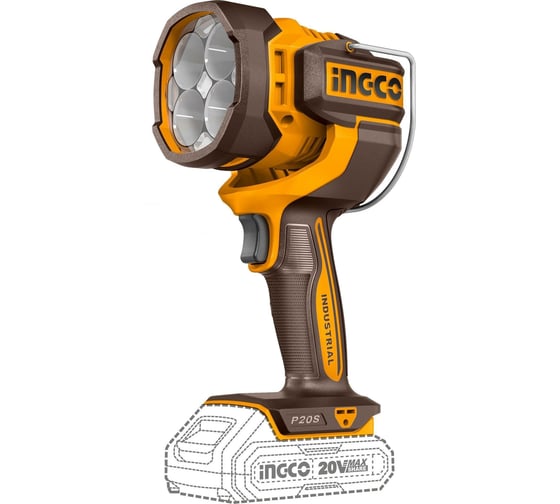 Изображение товара Аккумуляторный фонарь INGCO 20В, 2000Лм без АКБ и ЗУ INDUSTRIAL CWLI2088