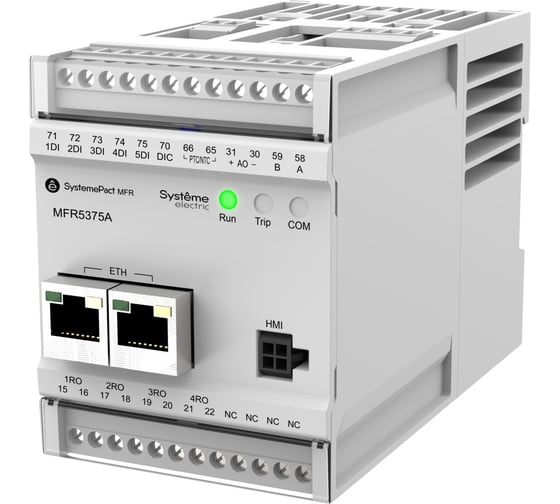 Изображение товара Реле Systeme Electric MFR530 MODBUS-RTU + MODBUS-TCP 0.2-5A ТТ Ø10.5ММ 80-270В AC/DC MFR5375A