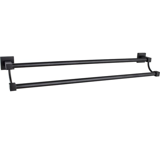 Изображение товара Держатель для полотенец D-Lin двойной, черный D252222