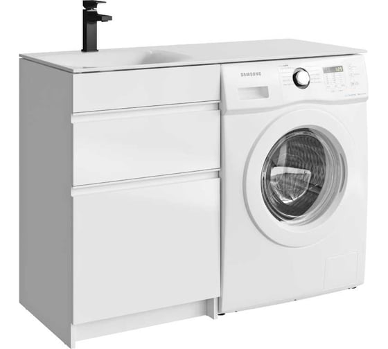 Изображение товара Подвесная тумба AQWELLA для ванной Duet для раковины 37604526 правая 53 см белая DU01052N