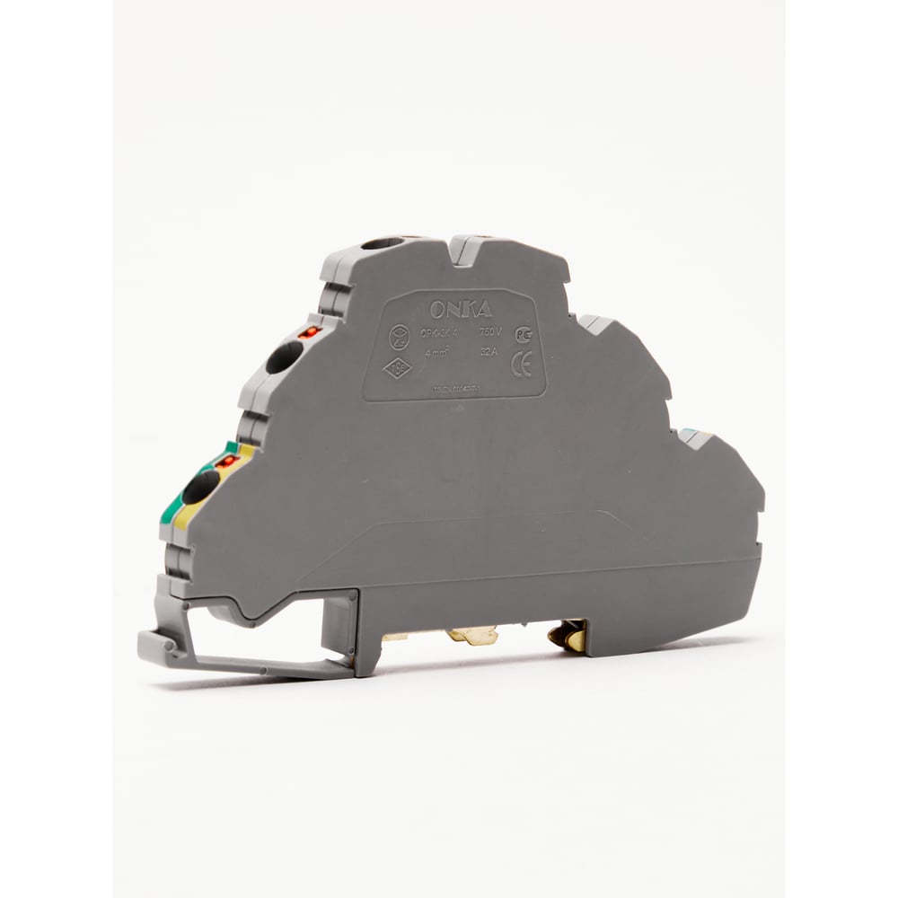 Изображение товара Клемма пружинная Onka OPK-3K 4 кв мм для DIN-рейки 3 уровня серый