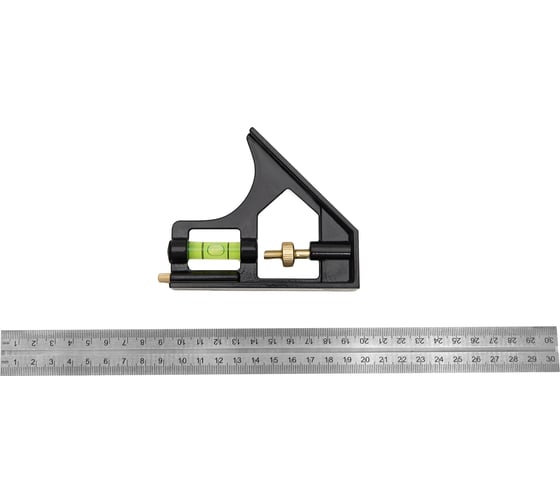 Изображение товара Многофункциональная линейка с уровнем ALUKOMTOOLS 30 см АТ-МФЛ300