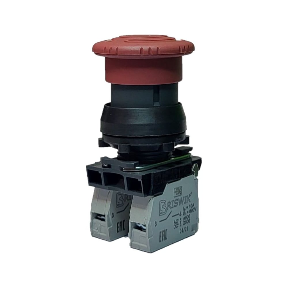 Изображение товара Выключатель Briswik КЕ 141/2м красный силовой с фиксирующей кнопкой и IP66