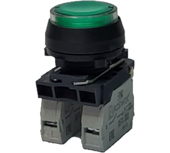 Изображение товара Выключатель Briswik КЕ 171/2м -Л 24В зеленый, 1но+1нз, цилиндр, с подсветкой, IP66, УХЛ2, 10А aZ-EB-6Ai-3321