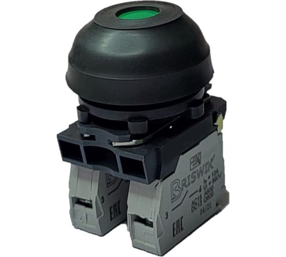 Изображение товара Выключатель Briswik КЕ 081/2м зеленый, 1но+1нз, Цилиндр с наружным протектором, IP66, УХЛ2, 10А aZ-DB-3Ai-0321