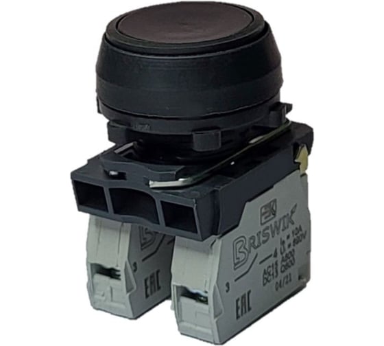 Изображение товара Выключатель Briswik КЕ 181/2м черный, 1но+1нз, Цилиндр, IP66, УХЛ2, 10А aZ-DB-6Ai-0121