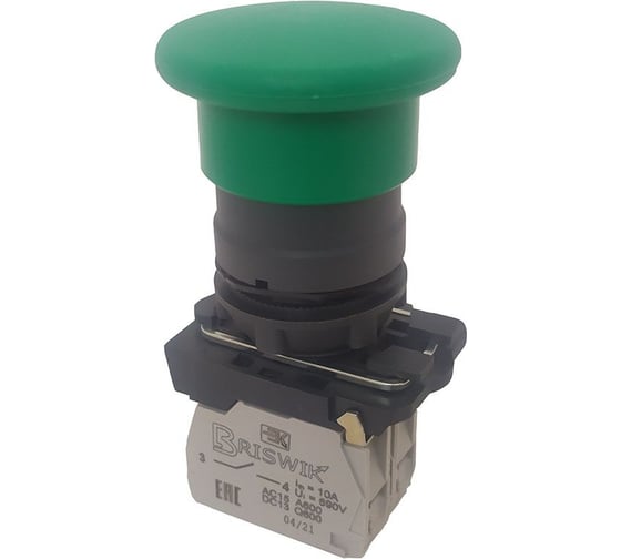 Изображение товара Выключатель Briswik КМЕ 5111м зеленый, IP40, УХЛ3, 10А, 1но+1нз aB-HB-0Ai-0321