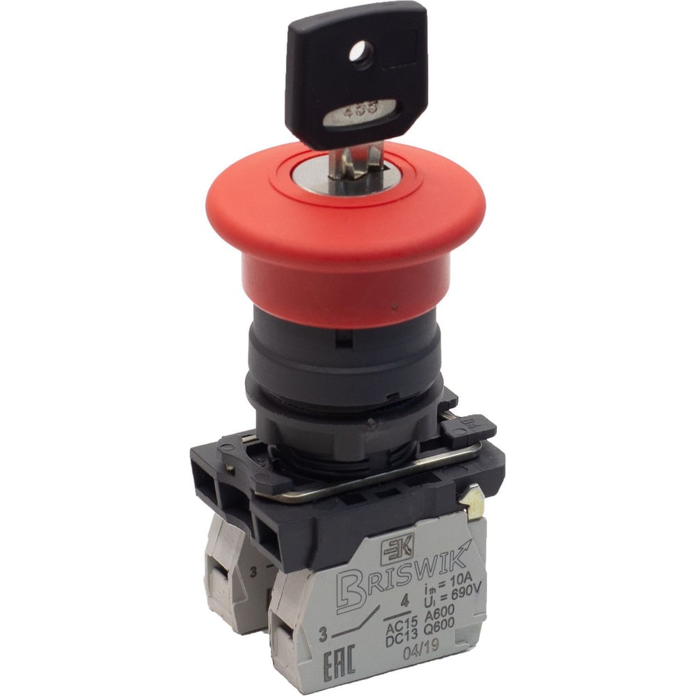 Изображение товара Выключатель Briswik КМЕ 5601м красный, IP65, 10А