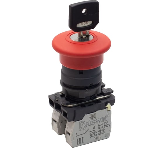 Изображение товара Выключатель Briswik КМЕ 5601м -К красный, IP65, УХЛ2, 10А, 0но+1нз aB-PV-5Ai-0212