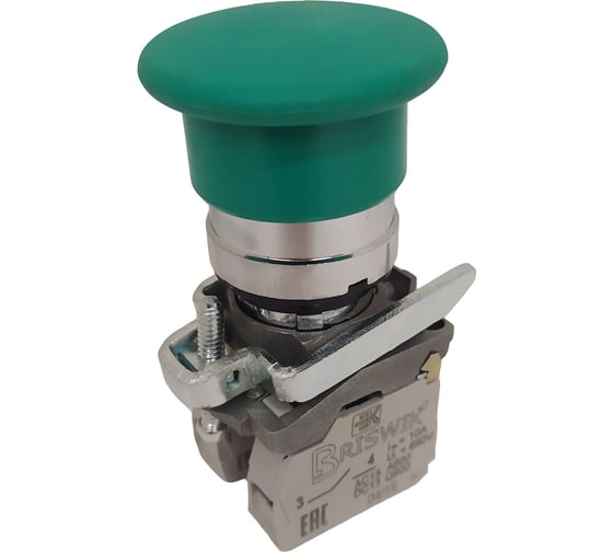 Изображение товара Выключатель Briswik КМЕ 5111м -С зеленый, IP40, УХЛ2, 10А, 1но+1нз aD-HB-0Ai-0321