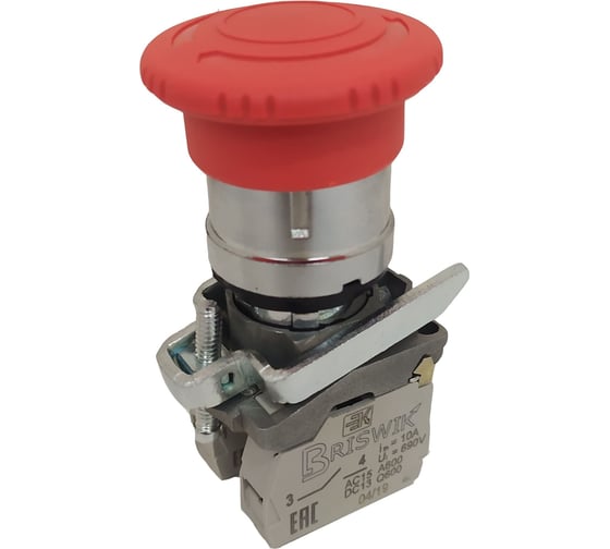 Изображение товара Выключатель Briswik КМЕ 5601м -ФС красный, IP65, УХЛ2, 10А, 0но+1нз aD-PG-5Ai-0212