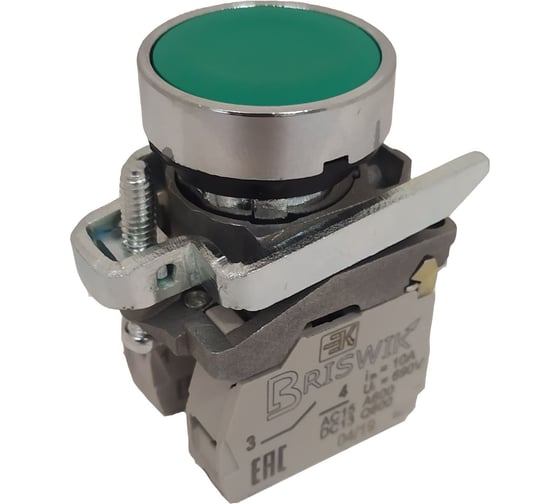 Изображение товара Выключатель Briswik КМЕ 4610м -С зеленый, IP65, УХЛ2, 10А, 1но+0нз aD-DB-5Ai-0311