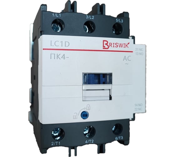Изображение товара Контактор Briswik ПК4-0801148LC1D 80А, 48V/AC, 1НО/1НЗ LC1D08011E7.BR