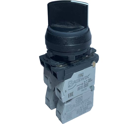 Изображение товара Переключатель Briswik КПЕ 1122 -Р черный 2но+2нз Ручка с фикс 2-поз IP40 aB-VB-0Ai-0143