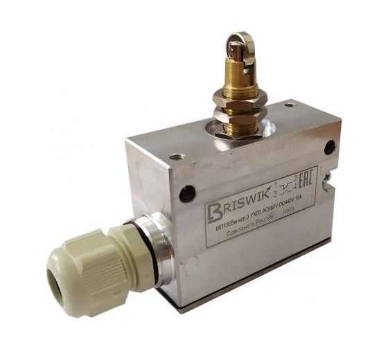 Изображение товара Микропереключатель Briswik МП-1203м/03 (толкатель-ролик-поперечное расположение-винт-комбинир) mp120303.BR