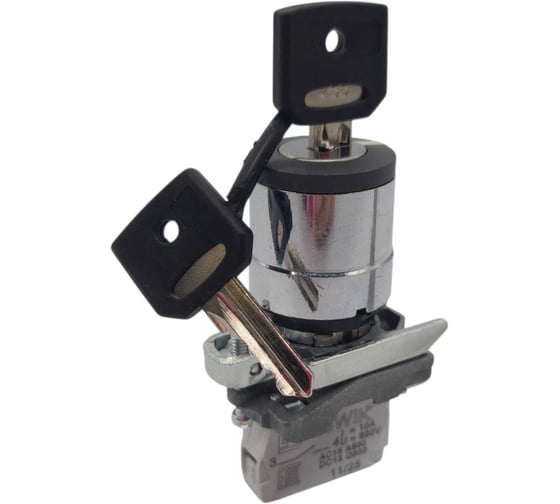 Изображение товара Переключатель Briswik КПЕ 1510 -КС черный 1но+0нз Ключ с фикс 2-поз IP54 aD-YB-4Ai-0111