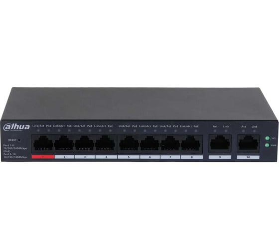 Изображение товара Коммутатор Dahua PoE с функцией облачного управления DH-CS4010-8GT-110