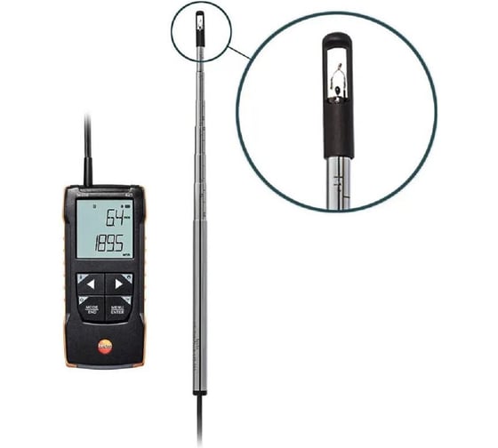 Изображение товара Анемометр с подключением через приложение Testo 425 0563 0425 с поверкой 0563 0425-СП