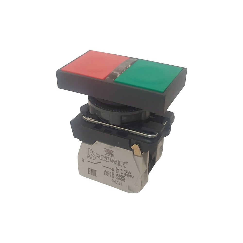 Изображение товара Выключатель Briswik КМЕ 8111м -Л 220В зел-красн IP40 УХЛ3 10А