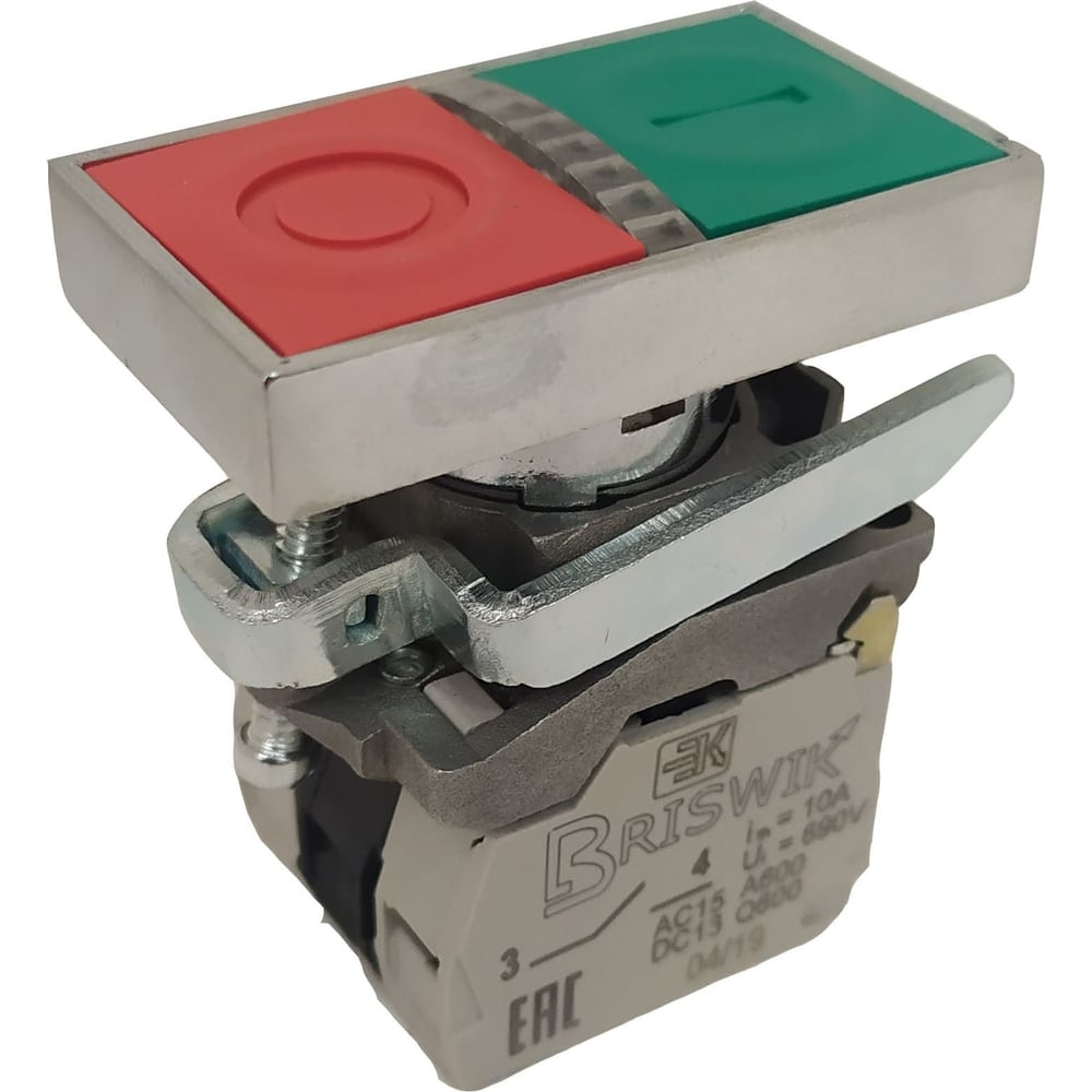 Изображение товара Выключатель Briswik КМЕ 8111м 24В IP40 силовой с подсветкой металлический