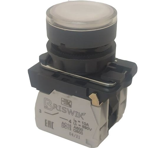 Изображение товара Выключатель Briswik КМЕ 4110м -Л 24В белый 1но+0нз Цилиндр IP40 с Инд aB-EB-0Ai-3811