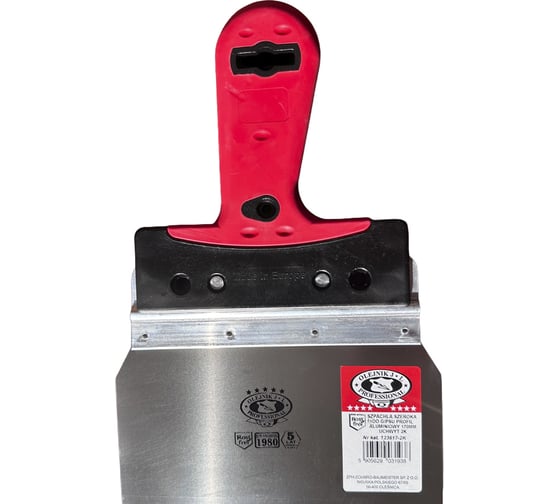 Изображение товара Нержавеющий шпатель для гипса Olejnik алюминиевый профиль 170мм ручка 2-компонентная 123617-2K