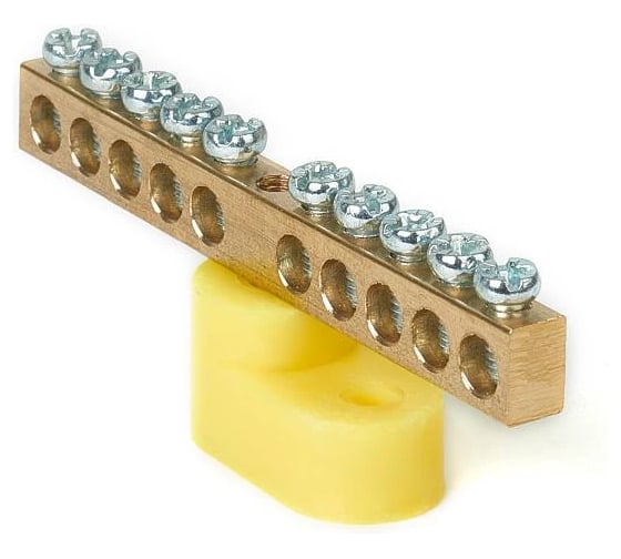 Изображение товара Шина HLT PE ноль на одном угловом изол ШНИ-6x9-10-У1-желтый 10 штук/упаковка 081-01-133