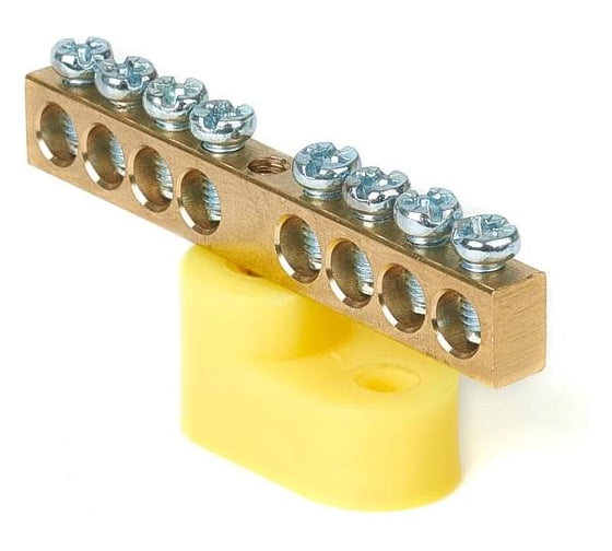 Изображение товара Шина HLT PE ноль на одном угловом изол ШНИ-6x9-8-У1-желтый 10 штук/упаковка 081-01-132